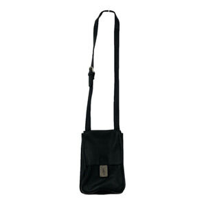 V2 Quo Vadis Pebbled Leather Crossbody Organizer Handbag Made in India Black